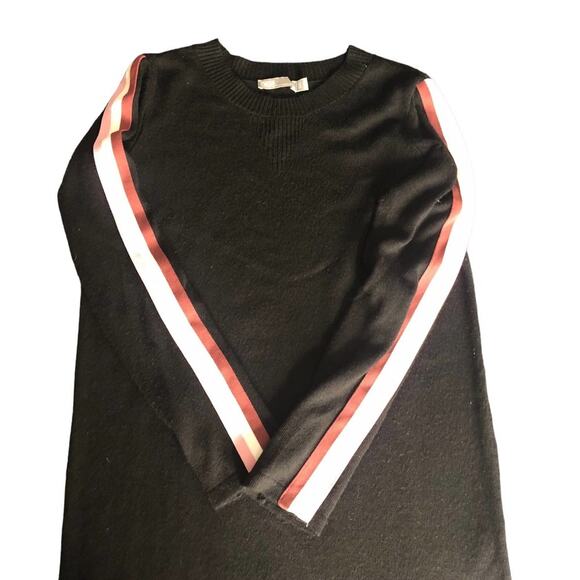 ASOS Racer Stripe Sweater Dress Size 4 Black with Red White Stripes Athleisure - Picture 2 of 10